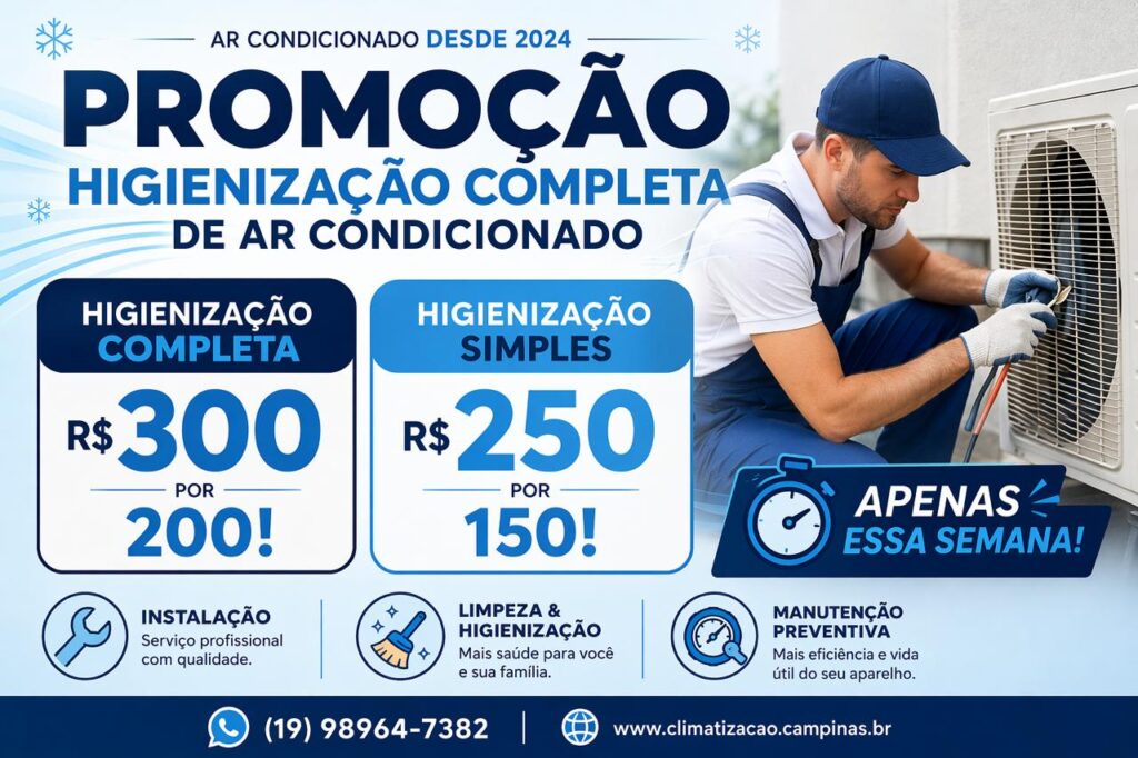 Higienização de Ar Condicionado Campinas